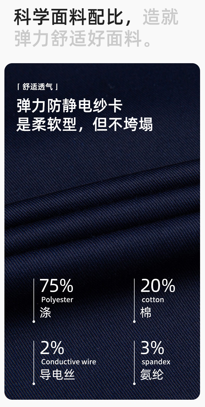 LJ-1809 秋工作服套装印字男纯色汽修长袖耐磨电焊工工装劳保服定制(图3)
